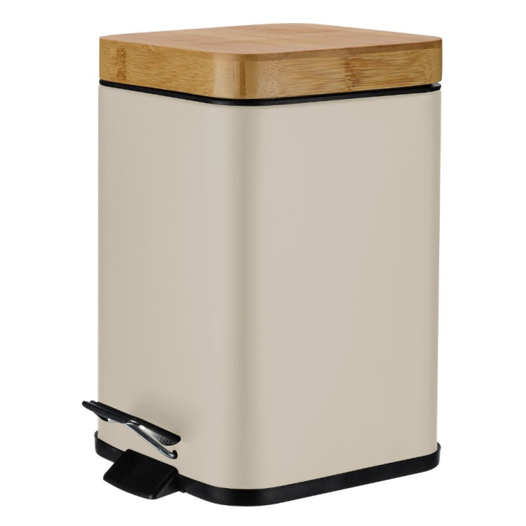 Kosz łazienkowy na śmieci kwadratowy VERTO 3l beżowy